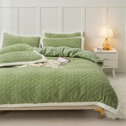 潮邦 2025【含买家秀】塔芙绒牛奶绒轻奢保暖四件套 塔芙绿