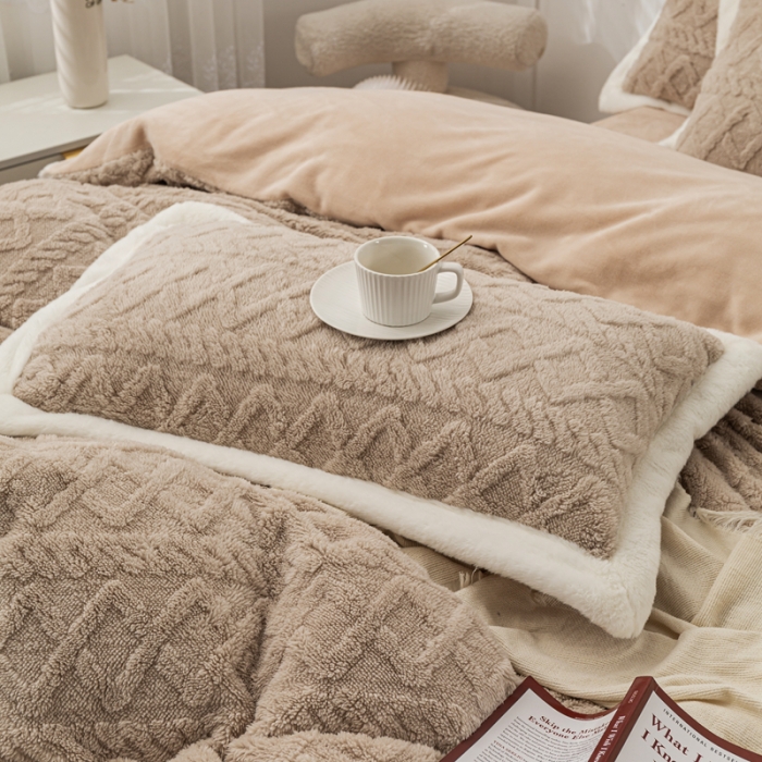 91家纺网 家纺一手货源 找家纺 潮邦2025【含买家秀】塔芙绒牛奶绒轻奢保暖四件套 塔芙浅咖