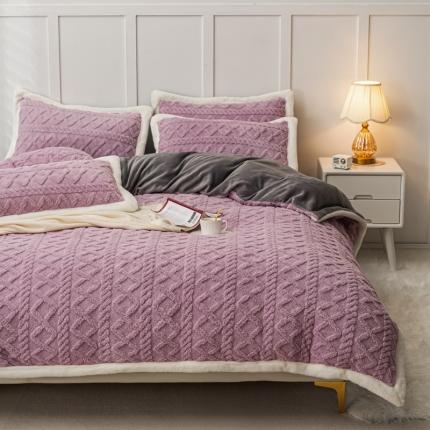 潮邦2025【含买家秀】塔芙绒牛奶绒轻奢保暖四件套 塔芙紫