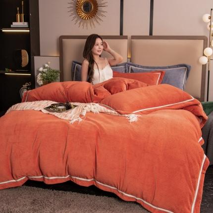 91家纺网 家纺一手货源 找家纺 【91特价】乐嘉盈 公主绒提花纯色牛奶绒四件套