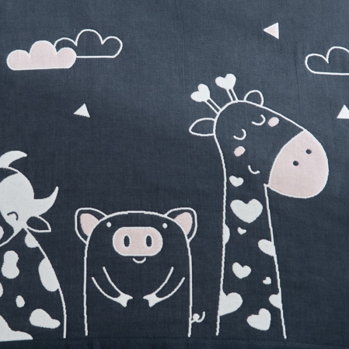 91家纺网 家纺一手货源 找家纺 朴尔 2022新款全棉四层纱布大版花独版枕巾（一对） 萌宠三兄弟（50*80）