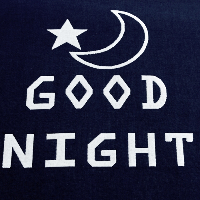 91家纺网 家纺一手货源 找家纺 朴尔 2022新款全棉四层纱布大版花独版枕巾（一对） 晚安先生-藏青（50*80）