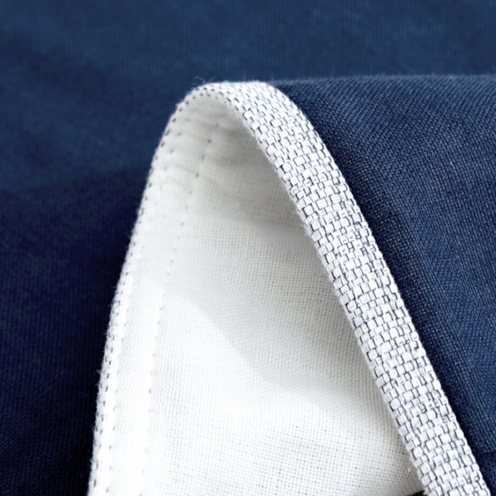 91家纺网 家纺一手货源 找家纺 朴尔 2022新款全棉四层纱布大版花独版枕巾（一对） 晚安先生-藏青（50*80）