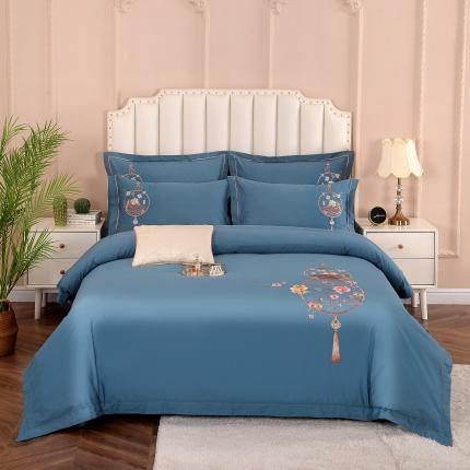 91家纺网 家纺一手货源 找家纺 浩情国际新中式100支全棉高端刺绣四件套 福禄之家-宾利兰