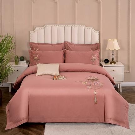 91家纺网 家纺一手货源 找家纺 （总）浩情2026新款100支全棉高端刺绣四件套福禄之家系列