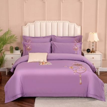 91家纺网 家纺一手货源 找家纺 （总）浩情2026新款100支全棉高端刺绣四件套福禄之家系列