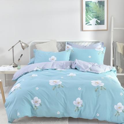 91家纺网 家纺一手货源 找家纺 星期三 2022年8月新款铂金全棉13372四件套（加老板微信有会员价） 花逅-兰