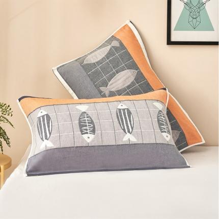 91家纺网 家纺一手货源 找家纺 （总）朴尔 2022新款全棉四层纱布休闲枕巾（一对）