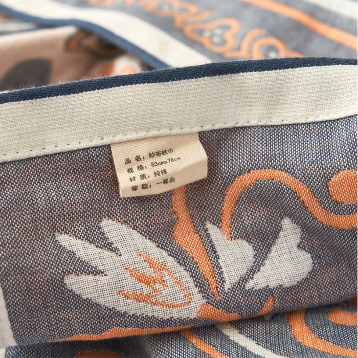 91家纺网 家纺一手货源 找家纺 朴尔 2022新款全棉四层纱布休闲枕巾（一对） 皇室贵族-米白（53*78）