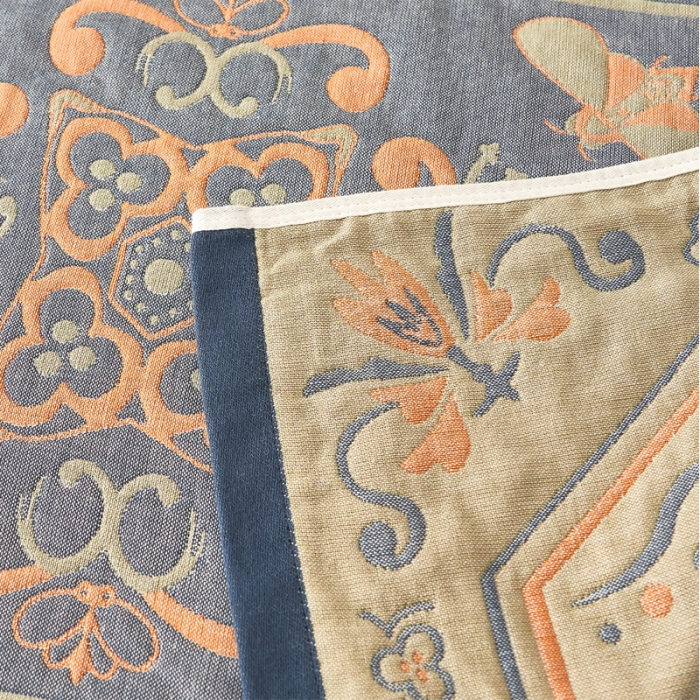 91家纺网 家纺一手货源 找家纺 朴尔 2022新款全棉四层纱布休闲枕巾（一对） 皇室贵族-浅驼（53*78）