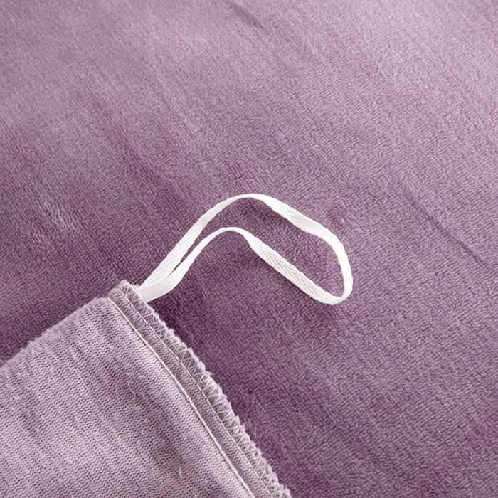 91家纺网 家纺一手货源 找家纺 斯卡诺直播爆款高克重纯色极简加厚牛奶绒四件套 山茶花-优雅紫