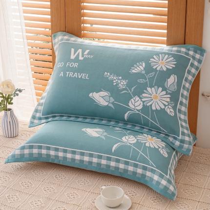 91家纺网 家纺一手货源 找家纺 （总）朴尔 2022新款热销全棉加厚三层纱布枕巾（一对）