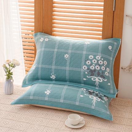 91家纺网 家纺一手货源 找家纺 （总）朴尔 2022新款热销全棉加厚三层纱布枕巾（一对）