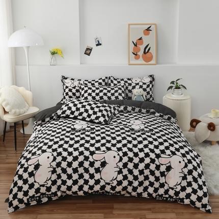 91家纺网 家纺一手货源 找家纺 (总) 妖妖家纺 2023新款芦荟棉AB双版印花四件套