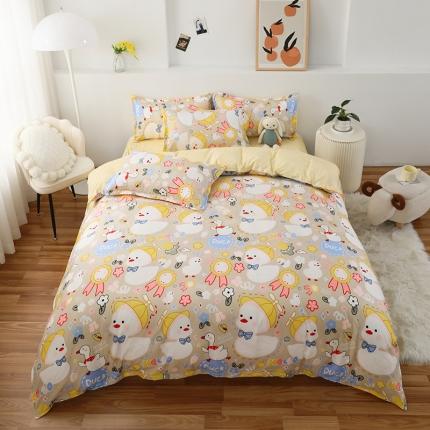 91家纺网 家纺一手货源 找家纺 (总) 妖妖家纺 2023新款芦荟棉AB双版印花四件套