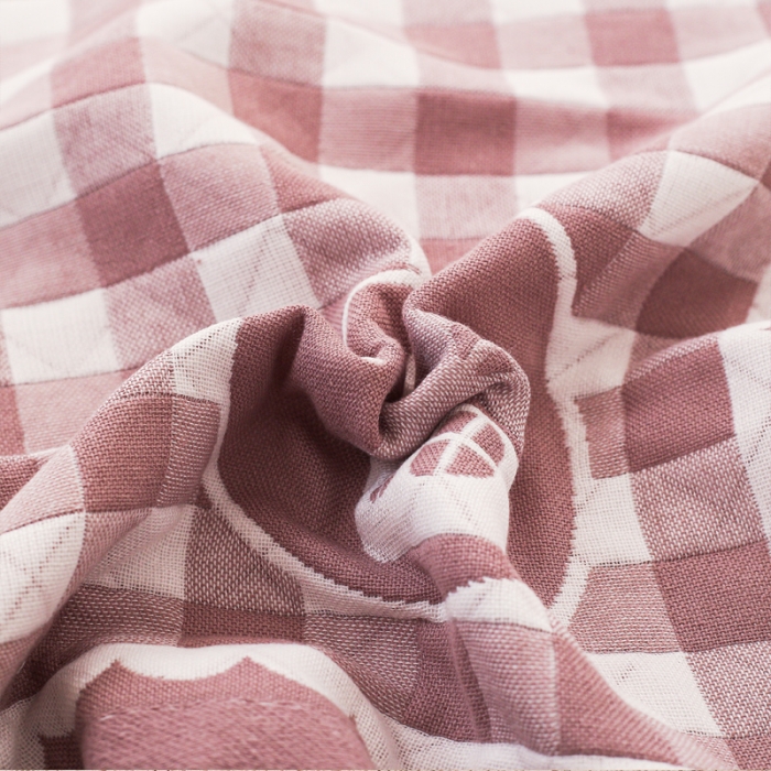 91家纺网 家纺一手货源 找家纺 朴尔 2022新款热销全棉加厚三层纱布枕巾（一对） 小房子驼（52*78）