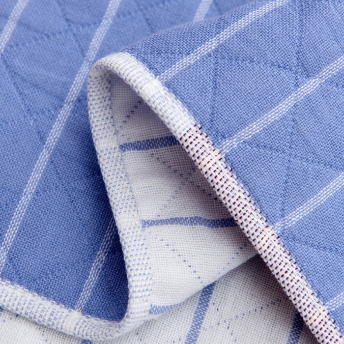 91家纺网 家纺一手货源 找家纺 朴尔 2022新款三层纱布枕巾（一对） 航行-兰（52*78）