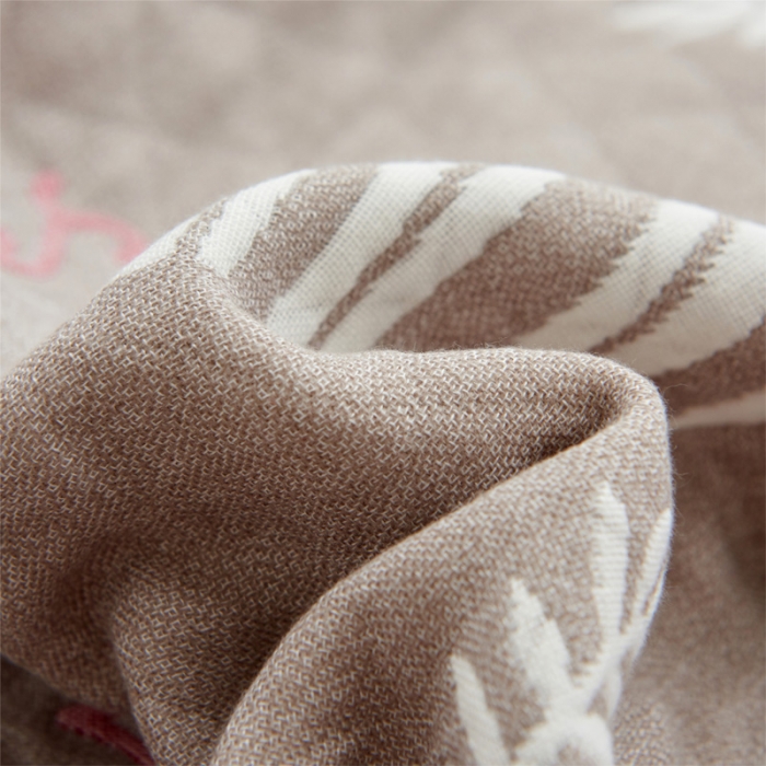 91家纺网 家纺一手货源 找家纺 朴尔 2022新款三层纱布枕巾（一对） 夏日芭蕉-灰（52*78）