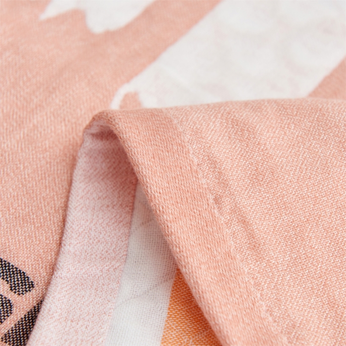 91家纺网 家纺一手货源 找家纺 朴尔 2022新款三层纱布枕巾（一对） 仙林小鹿-粉（52*78）