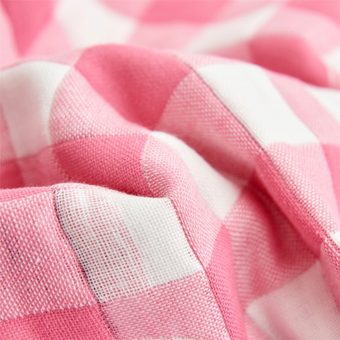 91家纺网 家纺一手货源 找家纺 朴尔 2022新款三层纱布枕巾（一对） 云朵-粉（52*78）