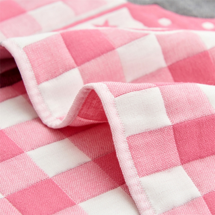 91家纺网 家纺一手货源 找家纺 朴尔 2022新款三层纱布枕巾（一对） 云朵-粉（52*78）