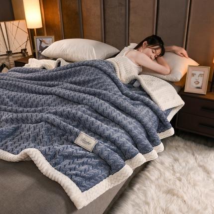 91家纺网 家纺一手货源 找家纺 （总）印季 2024新款色织麦穗贝贝绒毛毯