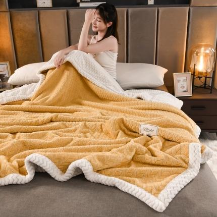 91家纺网 家纺一手货源 找家纺 （总）印季 2024新款色织麦穗贝贝绒毛毯