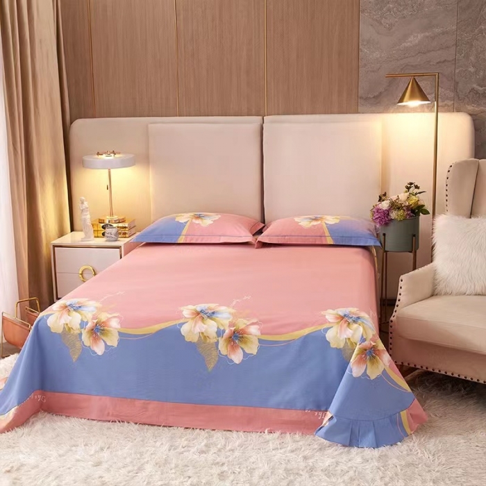 91家纺网 家纺一手货源 找家纺 金纱玉纺2022新款全棉生态大版磨毛四件套 贝瑶-粉