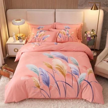 91家纺网 家纺一手货源 找家纺 金纱玉纺2022新款全棉生态大版磨毛四件套 芳菲年华-粉