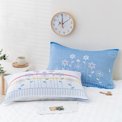 91家纺网 家纺一手货源 找家纺 朴尔 2022新款混纺三层纱布枕巾一对