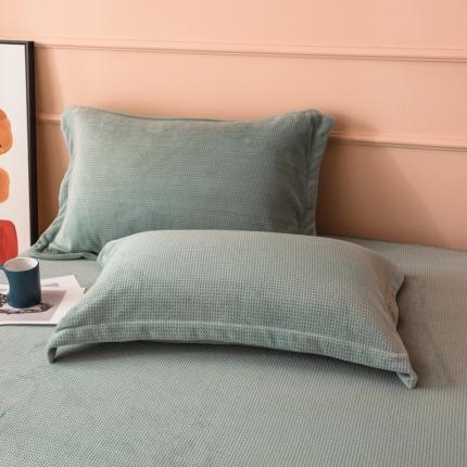 91家纺网 家纺一手货源 找家纺 （总）印季 2023新款华夫格牛奶绒单品枕套一对装