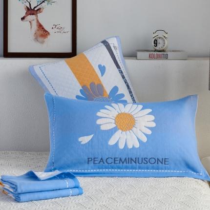 91家纺网 家纺一手货源 找家纺 朴尔 2022新款全棉加厚三层纱布枕巾 朴菊兰（52*78）