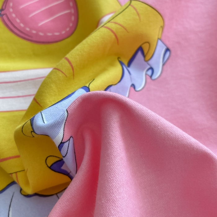 91家纺网 家纺一手货源 找家纺 金爱家 2023新款大版卡通磨毛四件套 糖果女孩-粉