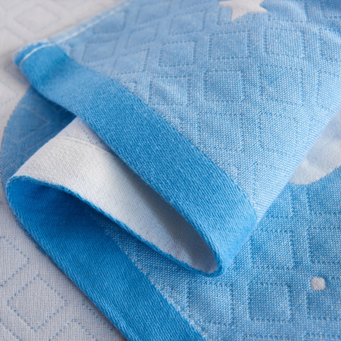 91家纺网 家纺一手货源 找家纺 朴尔 2022新款全棉加厚三层纱布枕巾 宝宝熊兰（52*78）