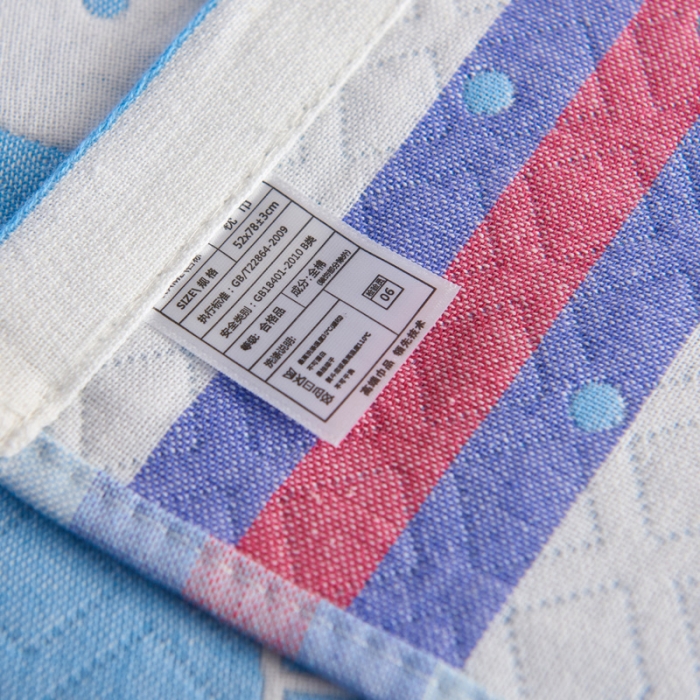 91家纺网 家纺一手货源 找家纺 朴尔 2022新款全棉加厚三层纱布枕巾 宝宝熊兰（52*78）