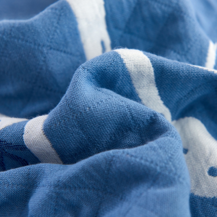 91家纺网 家纺一手货源 找家纺 朴尔 2022新款全棉加厚三层纱布枕巾 布偶熊兰（52*78）