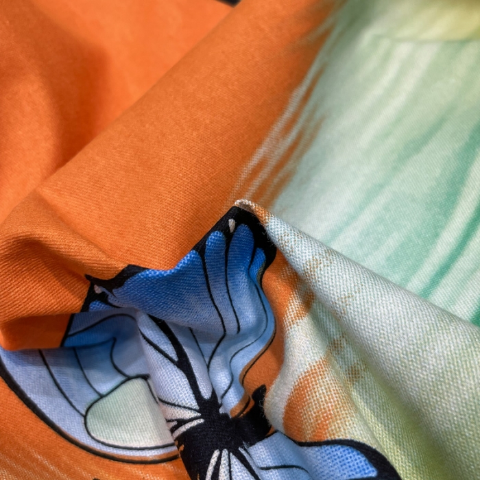 91家纺网 家纺一手货源 找家纺 金爱家2023新款大版磨毛四件套花卉系列 鲜香花谷-桔