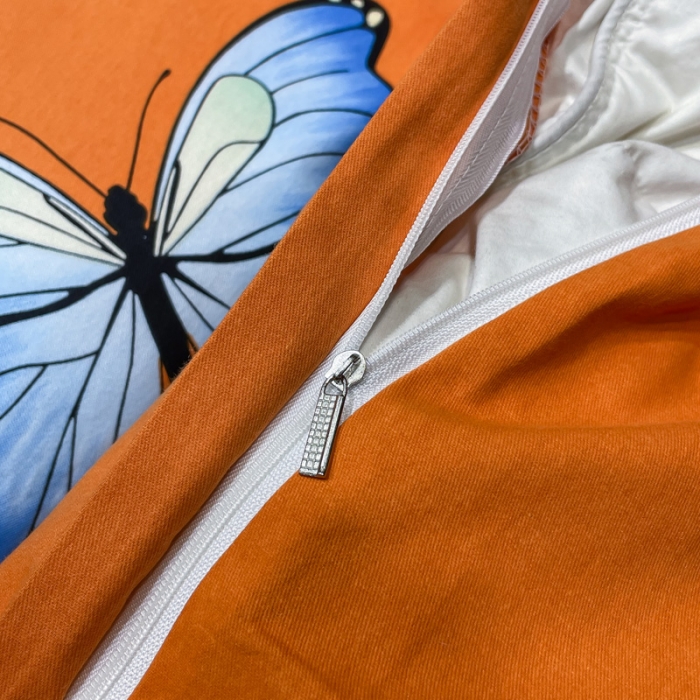 91家纺网 家纺一手货源 找家纺 金爱家2023新款大版磨毛四件套花卉系列 鲜香花谷-桔