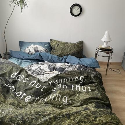 91家纺网 家纺一手货源 找家纺 （总）恋恋三季新款设计师原创全棉数码专版四件套-阿尔卑斯