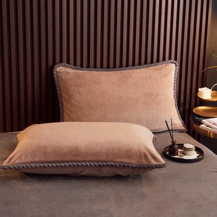 91家纺网 家纺一手货源 找家纺 （总）闲鱼 2025款高克重欧式包边牛奶绒枕套一对