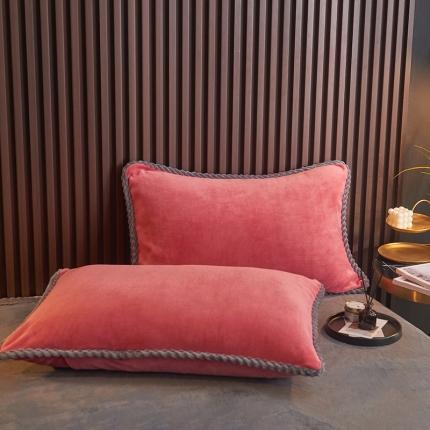 91家纺网 家纺一手货源 找家纺 （总）闲鱼 2025款高克重欧式包边牛奶绒枕套一对