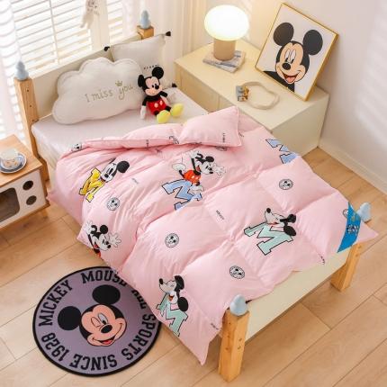 91家纺网 家纺一手货源 找家纺 绒研羽绒 2025柔赛丝卡通儿童羽绒被冬被 欢乐米奇