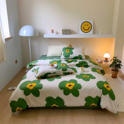 91家纺网 家纺一手货源 找家纺 金丝鸟 2022新款秋冬全棉印花系列四件套 春意盎然