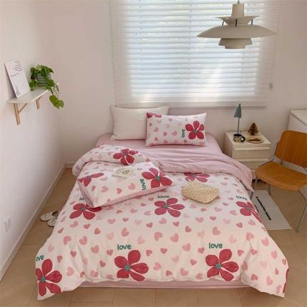 91家纺网 家纺一手货源 找家纺 金丝鸟 2022新款秋冬全棉印花系列四件套 暖语