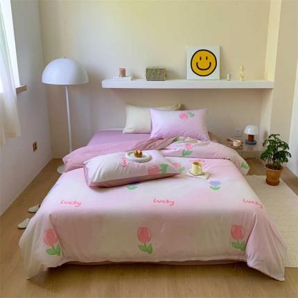 91家纺网 家纺一手货源 找家纺 金丝鸟 2022新款秋冬全棉印花系列四件套 郁金香