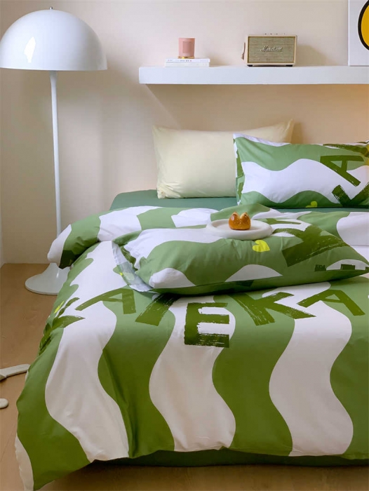 91家纺网 家纺一手货源 找家纺 金丝鸟 2022新款秋冬全棉印花系列四件套 卡拉纹