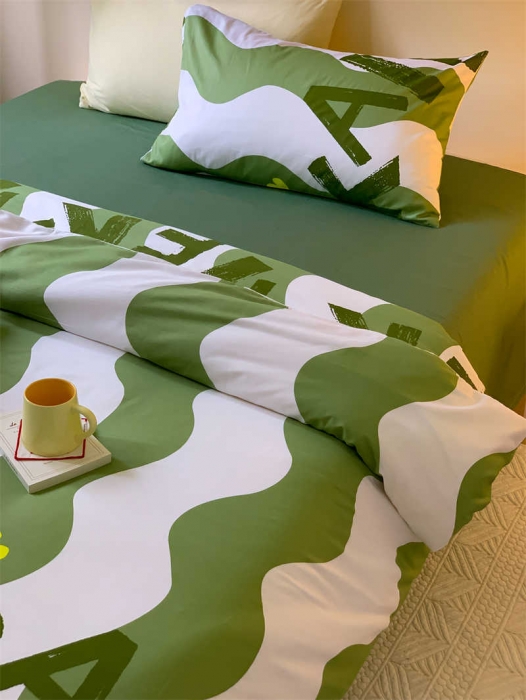 91家纺网 家纺一手货源 找家纺 金丝鸟 2022新款秋冬全棉印花系列四件套 卡拉纹