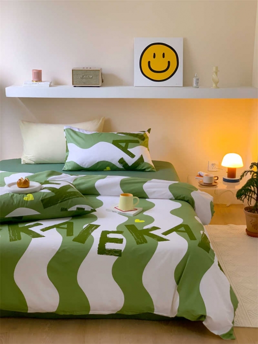 91家纺网 家纺一手货源 找家纺 金丝鸟 2022新款秋冬全棉印花系列四件套 卡拉纹