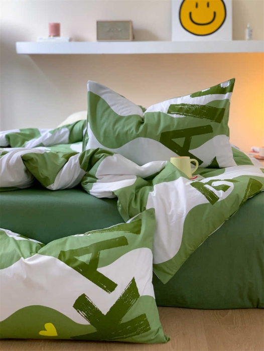 91家纺网 家纺一手货源 找家纺 金丝鸟 2022新款秋冬全棉印花系列四件套 卡拉纹