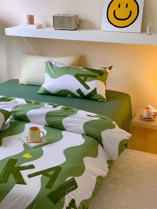 91家纺网 家纺一手货源 找家纺 金丝鸟 2022新款秋冬全棉印花系列四件套 卡拉纹